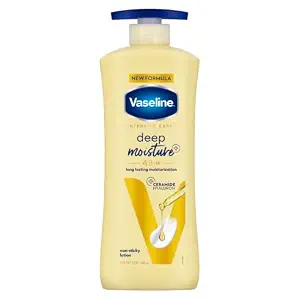 Vaseline Deep Moisture Body Lotion with Ceramide Hyaluron Fillers | 10X More Moisture for Cushion Soft Glowing Skin | For Dry Skin | Lightweight Non-Sticky Formula