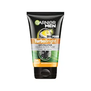 Garnier Men, Face Wash, Brightening & Anti-Pollution, TurboBright Double Action, 100 g