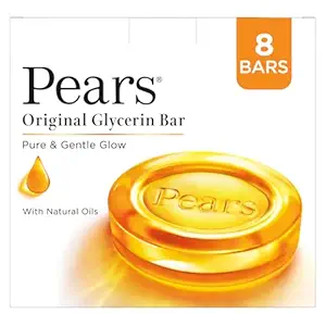 41hBIPJLEAL._SY300_SX300_QL70_FMwebp_ Pears Original Glycerin Soap Bar - Pure & Gentle Glow | With 98% Pure Glycerin | For Hydration & Glow | With Plant Based Cleanser for Skin & Body | Paraben-free - Image 2