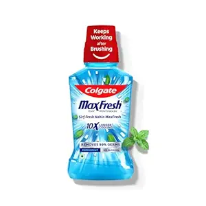 Colgate Plax Pepper Mint Mouthwash, 0% Alcohol, Antibacterial Mouth Wash for Bad Breath, Cavity Protection & Germ Defense for Adults, 500ml