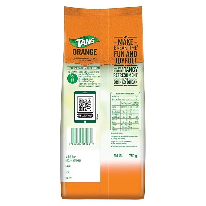 615PzbntJrL._SX679_ Tang Orange Instant Drink Mix, 750 g - Image 2