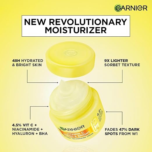 618vG5MYAWL._SX522_ Garnier Fresh & Bright Vitamin C Sorbet Gel Face Moisturizer Cream, 45g - Image 5