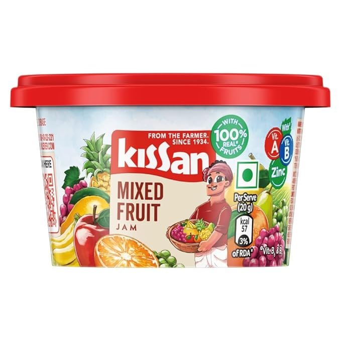 61JS2fV8K4L._SX679_ Kissan Mixed Fruit Jam, 90gm Tub, Made with 100% Real Fruits