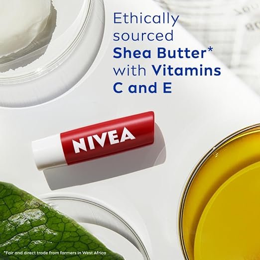 61MXtFOCvuL._SX522_ NIVEA Shine Caring Lip Balm, Pomegranate, 4.8G, Red - Image 2