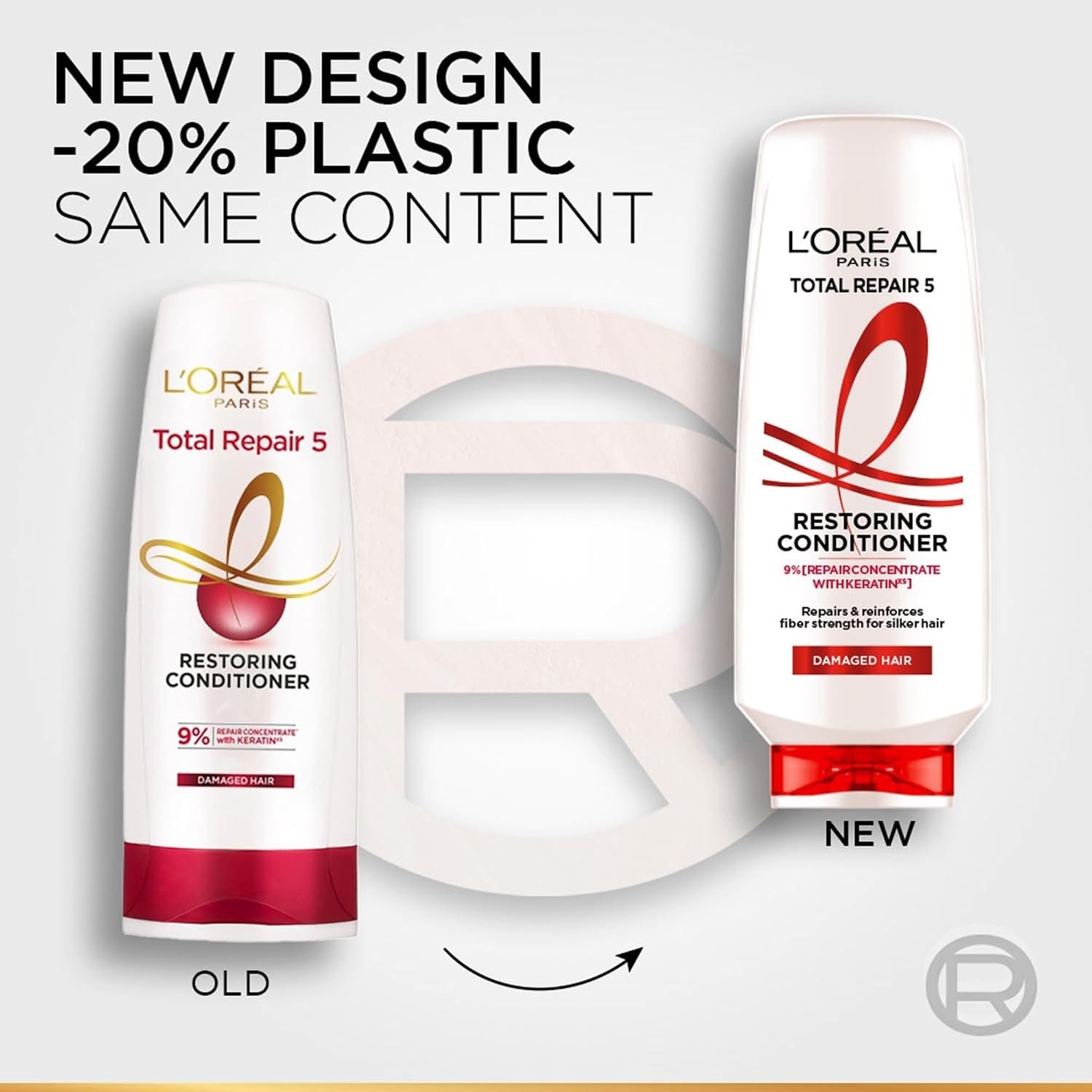 71H4rPtj6vL._SL1500_ L'Oreal Paris Total Repair 5 Restoring Conditioner, 340ml | With Keratin XS | For damaged hair repair - Image 2