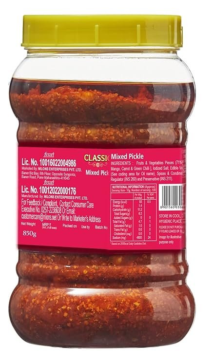 71Xk0tHmuwL._SY741_ NiLoN's - Mixed Classic - Achar/Pickle - Aam ka achar - Rajasthani Pickle - Traditional Acha - Image 2