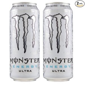 Monster Energy Ultra White Energy Drink, 2 X 500 Ml, No Added Sugar