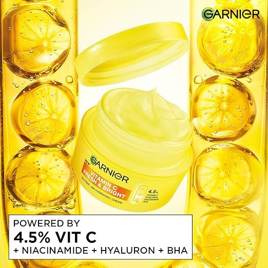 71k8TuxFmfL._SX522_ Garnier Fresh & Bright Vitamin C Sorbet Gel Face Moisturizer Cream, 45g - Image 3
