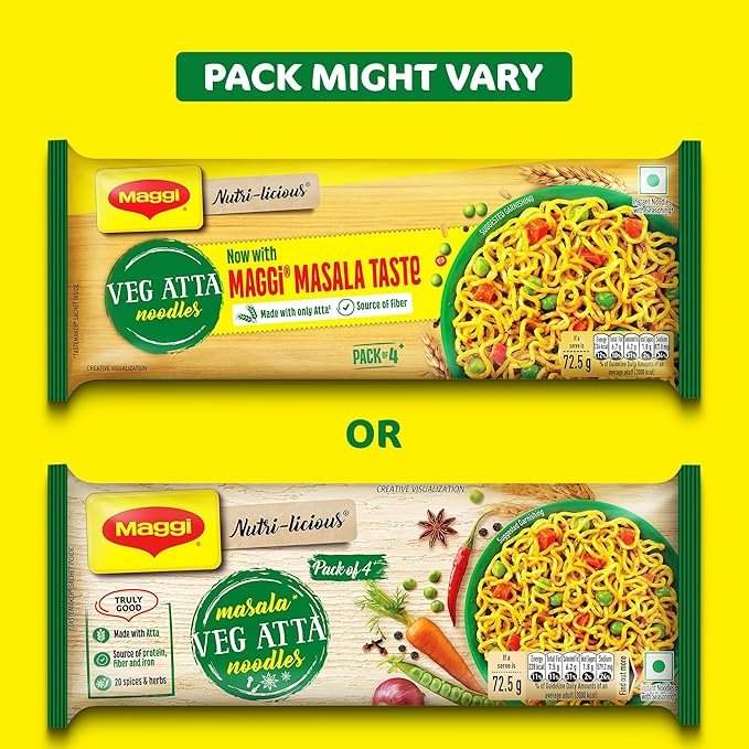 81YZtxJGoeL._SX679_ MAGGI Veg Atta Noodles with MAGGI Masala Taste, Made with ONLY ATTA, 290g - Image 2