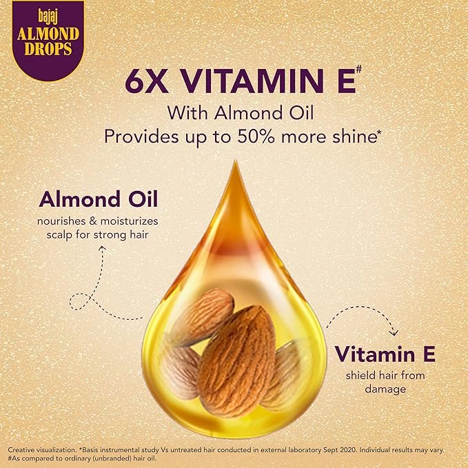91EdeQm7HHL._SX679_ Bajaj Almond Drops Hair Oil, 350ml | 6X Vitamin E - Image 2
